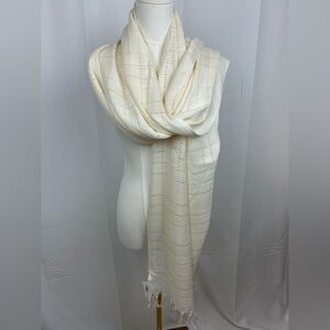 *NEW* Echo Design 6’ Cream Summer Scarf Lightweight w/ Tassels